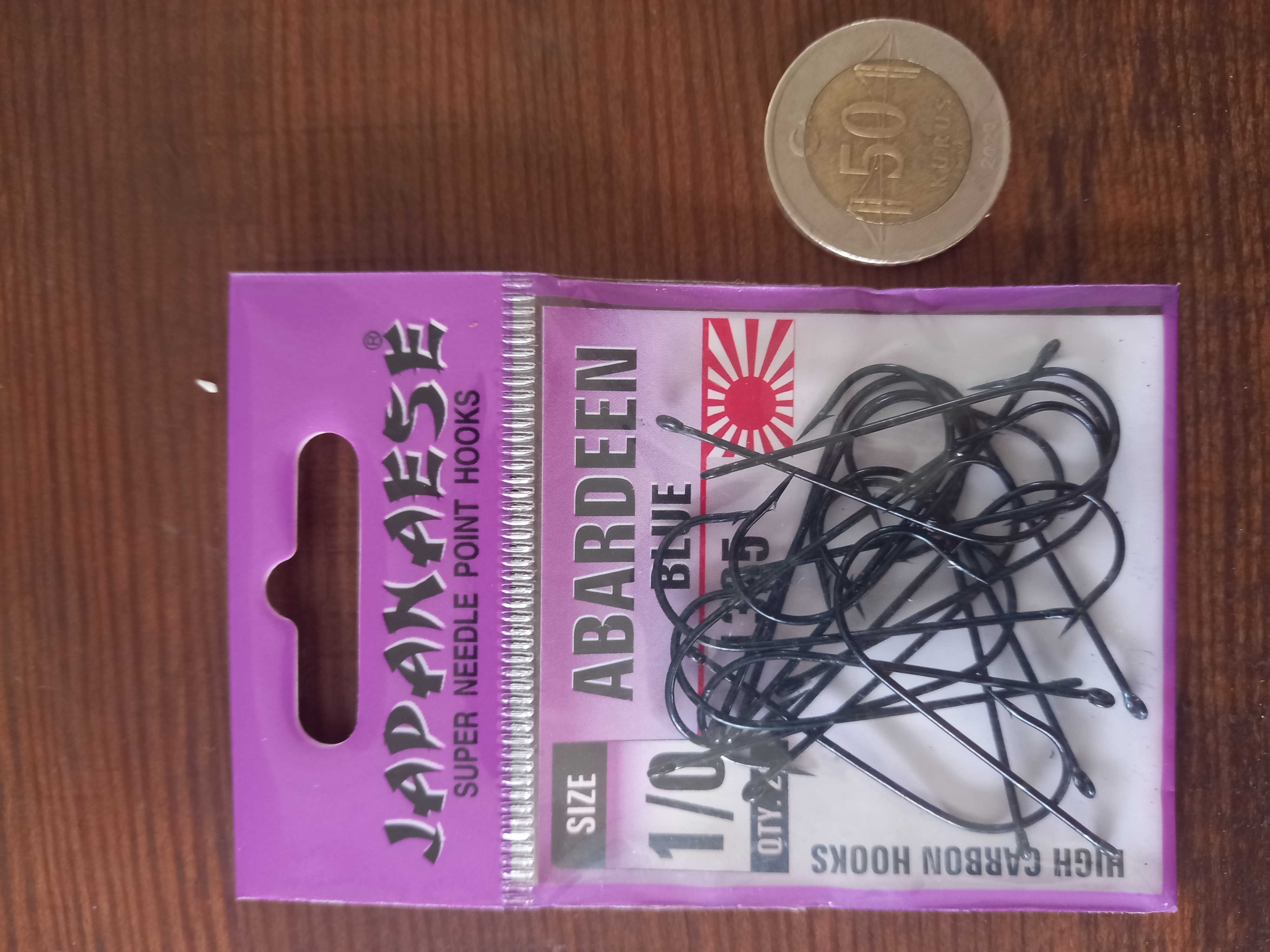 JAPANAESE ABARDEEN BLUE NICKEL 1325 NO:1/0 DELİKLİ İĞNE 20 li PAKET