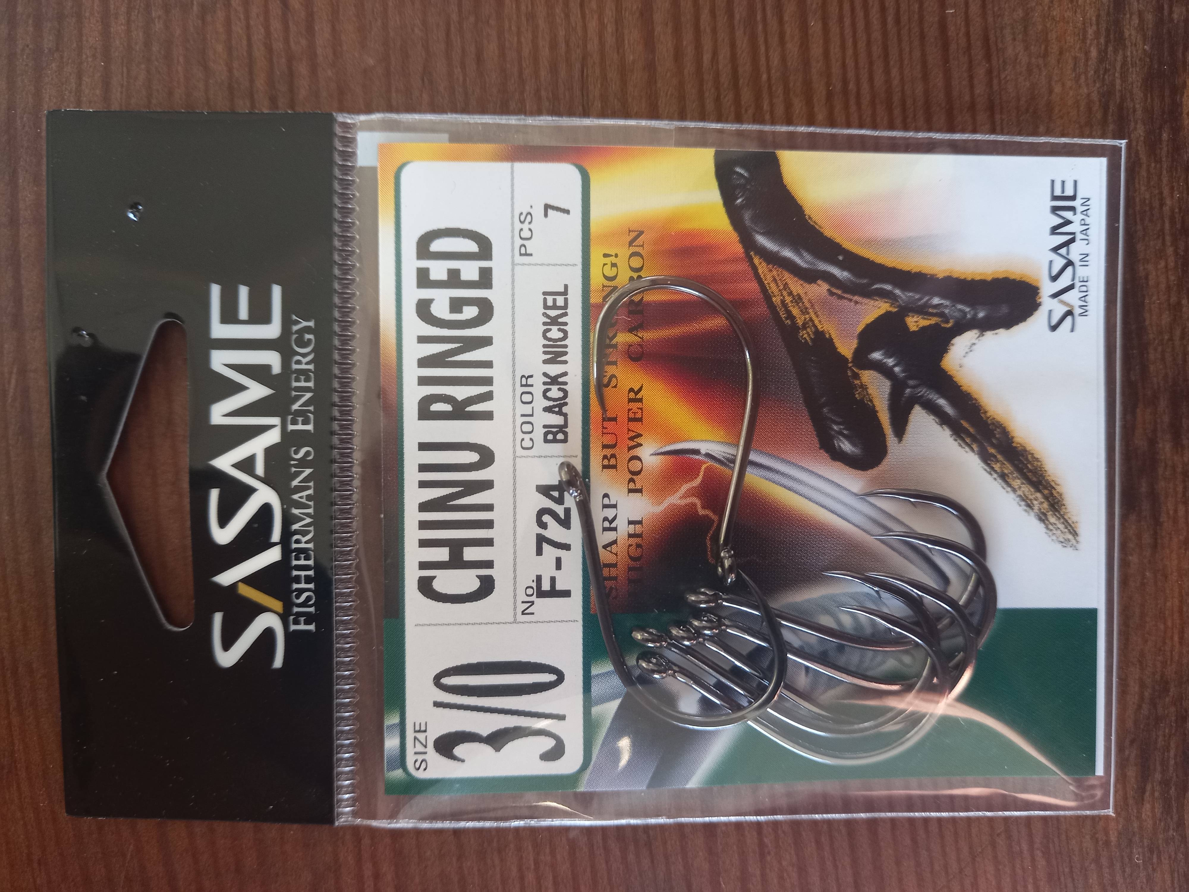 SASAME CHINU RINGED F-724 BLACK NIKEL NO:3/0 DELİKLİ İĞNE 7 li PAKET 