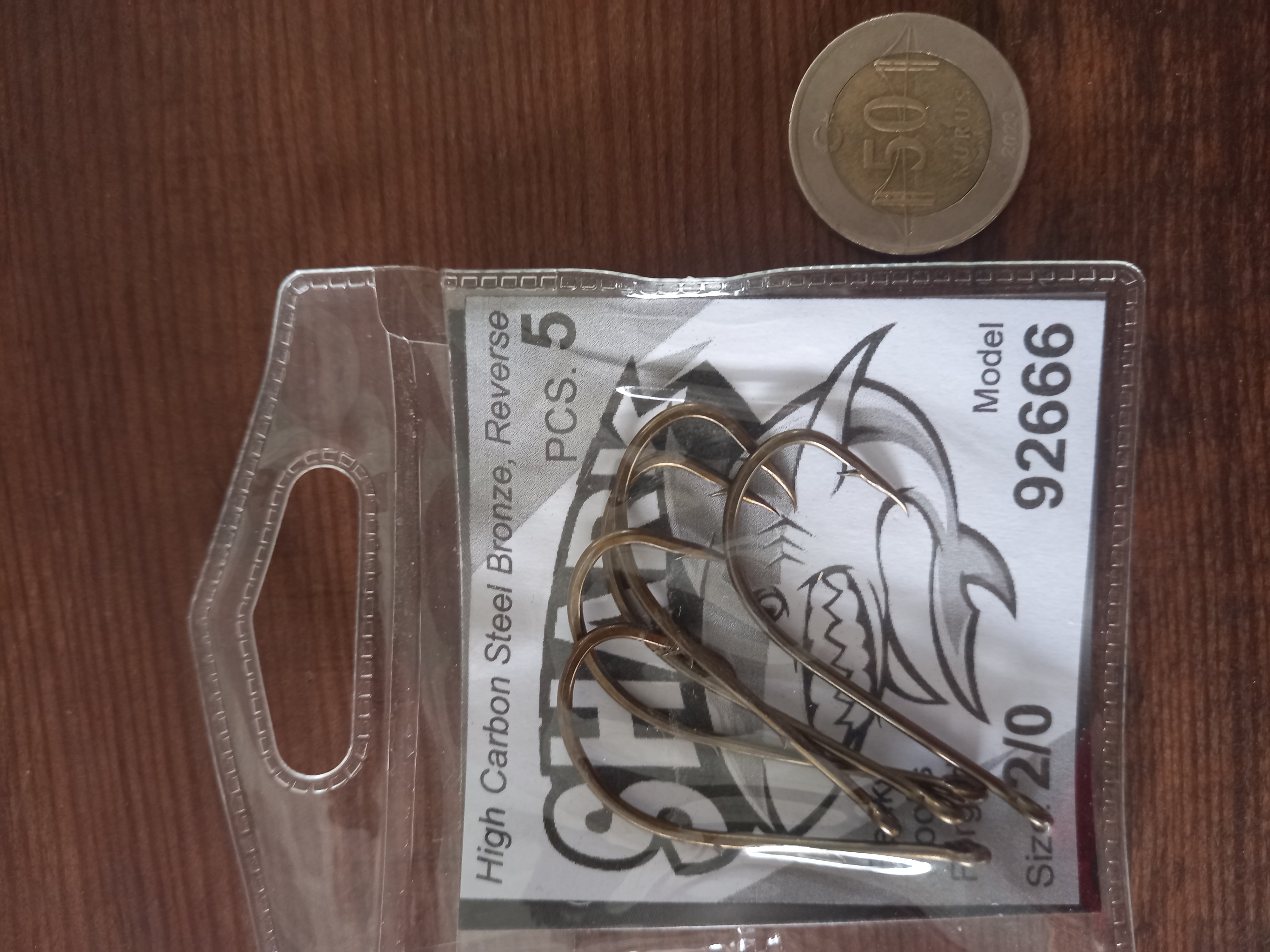 SHARK 92666 TIRNAKLI UZUN PALA BRONZE CARBON NO:2/0 DELİKLİ İĞNE 5 li PAKET